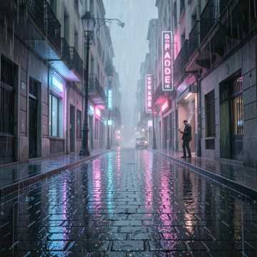 Barcelona Esőben